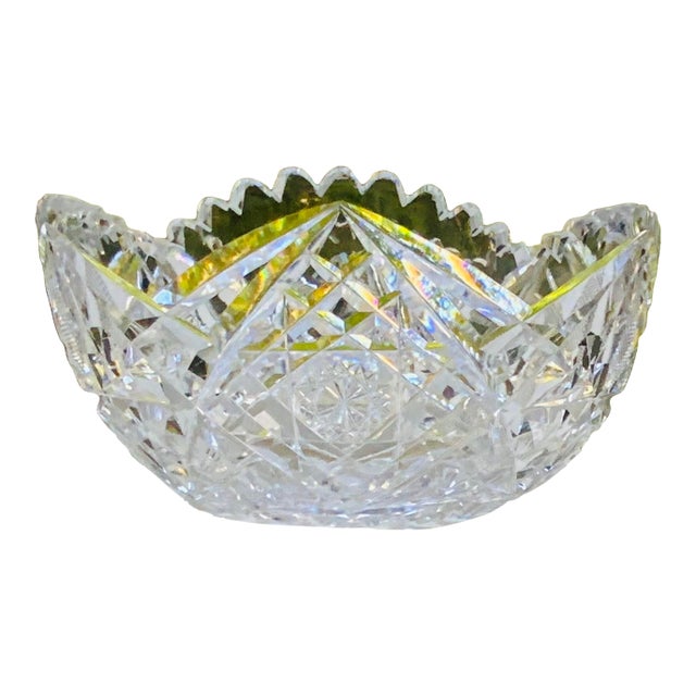 French Cut Crystal Salad Bowl - Late 19th Century c.1880 For Sale