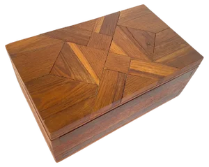 Jewelry Box in Wood with Geometrical Inlays, France, 1970s