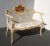 French Vintage French Louis XVI Ornate Pastel Pink and Gold Two Seater Settee For Sale - Image 3 of 12