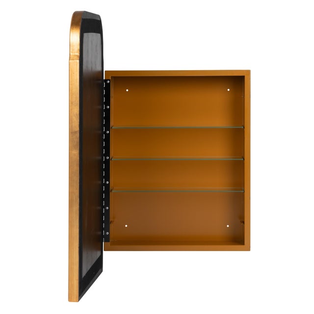 Caitlin Wilson x Cooper Classics Arched Laurent Medicine Cabinet, Gold For Sale - Image 4 of 6