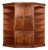 1990s Hekman Cherry Finish Corner Storage Cabinet / Bookcase | Model 5330-2446 | Open Shelving Sides + Enclosed Center | Excellent Condition For Sale