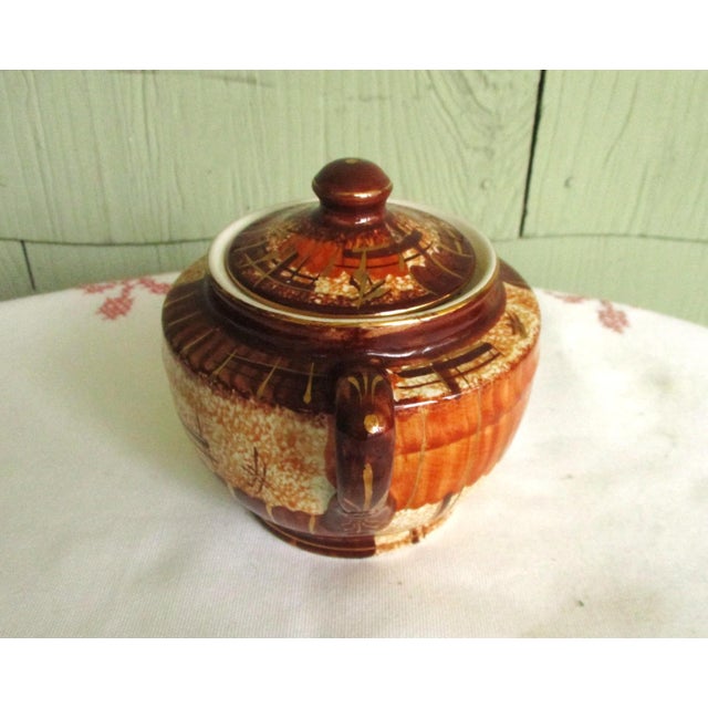 1930s Fabrica De Louca De Sacavem of Portugal Large Teapot and Lidded Sugar Bowl For Sale - Image 11 of 14