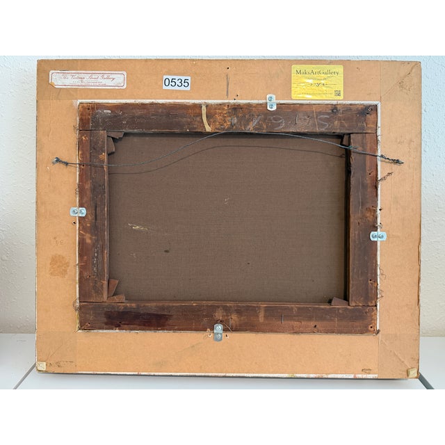 Paint h.i. Walker 1884 Antique British Mountain Landscape Oil Painting, Gild Frame For Sale - Image 7 of 7