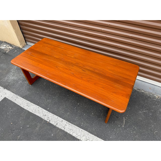 Mid-Century Modern Vintage Danish Solid Teak Coffee Table For Sale - Image 3 of 3