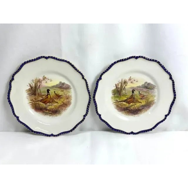 Antique Royal Worcester 1898 George Johnson Hand Painted Game Bird China-17 PCS For Sale - Image 9 of 12