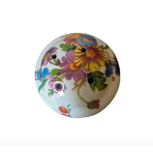 2000 - 2009 Mackenzie Childs Flower Market Salt Pepper Shakers Black White Checkered Base For Sale - Image 5 of 7