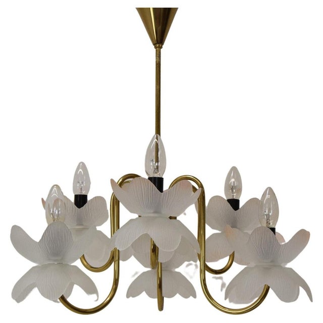 Mid-Century Glass Chandelier, 1970s For Sale - Image 14 of 14
