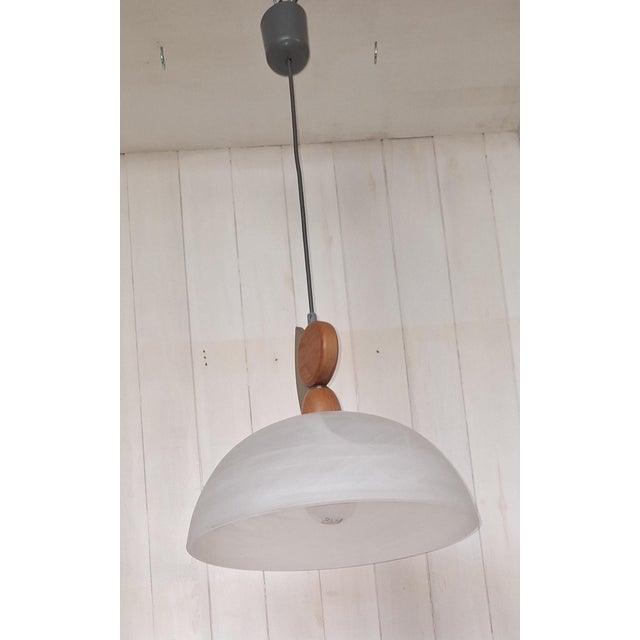 Vintage Pendant Lamp with Marbled White Glass Shade by Honsel, 2000s For Sale - Image 6 of 8