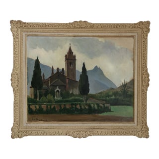 Benjamin II Vautier, Eglise de Saint Pietro, Avigliana, 1926, Oil on Canvas, Framed For Sale