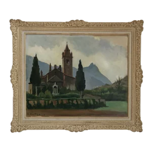 Benjamin II Vautier, Eglise de Saint Pietro, Avigliana, 1926, Oil on Canvas, Framed