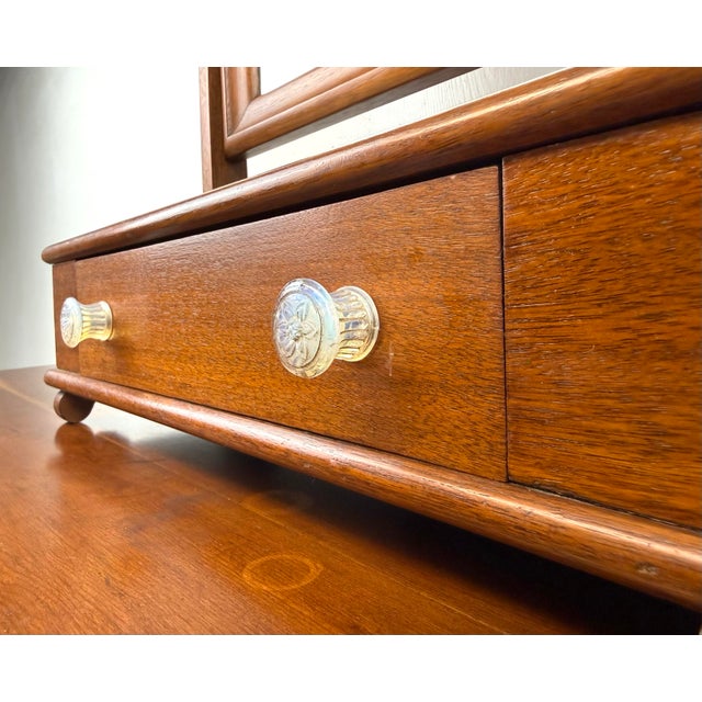 Antique Mahogany Tabletop Dresser Top Vanity / Gentleman’s Shaving Mirror For Sale - Image 9 of 12
