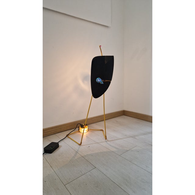 Sculpture Table Lamp in Iron and Plastic, 1980s For Sale - Image 3 of 18