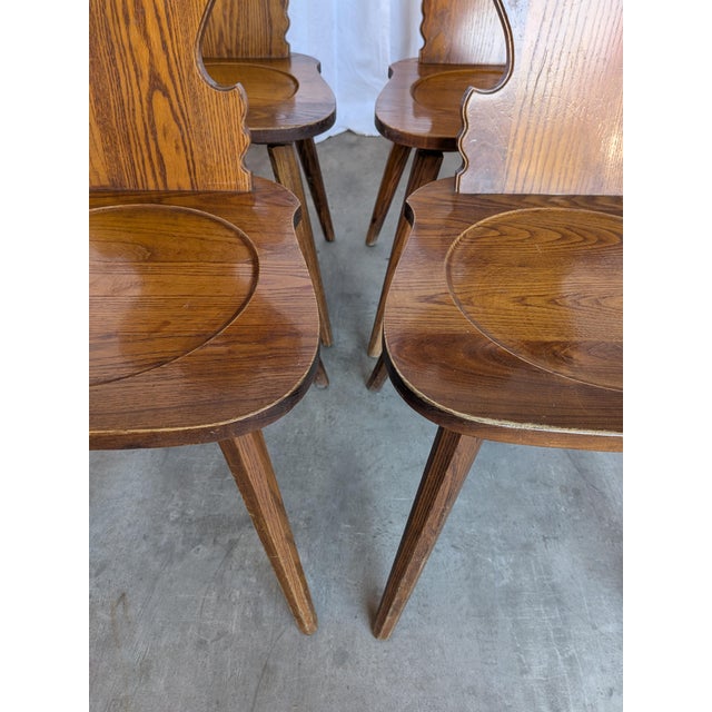 Farmhouse Tyrolean Chair with Heart Cutout Back, 1970s, Set of 8 For Sale - Image 9 of 18