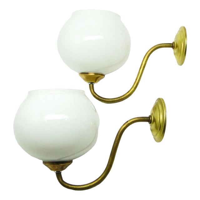 Art Deco Style Wall Lamps, Poland, 1950s, Set of 2 For Sale