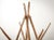 Vintage folding hay drying rack Hand-carved wooden staves Used for drying freshly hand-cut hay in the field Bent wire...