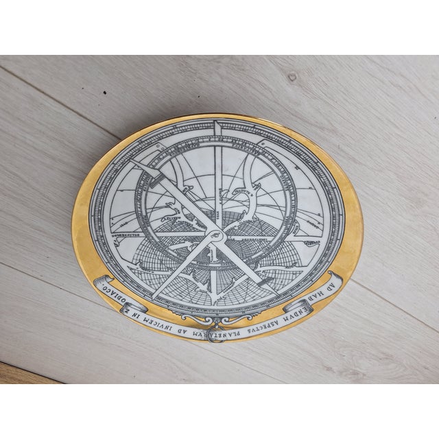 1960s Astrolabio Series Plate in Silk-Screened White Porcelain by Piero Fornasetti, 1960s For Sale - Image 5 of 18