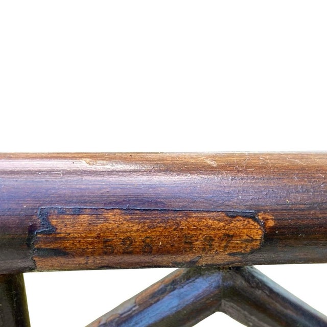 Wood Vintage Tommy Bahama Chinese Chippendale Bamboo Side Chair, Reupholstered in Kravet “Wild Thing” For Sale - Image 7 of 7