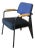 Jean Prouvé for Vitra Armchair, 1951 Design – Blue & Black (Pair Available) For Sale