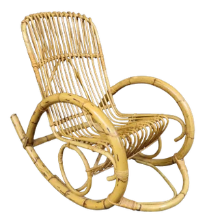 Mid Century Modern Bamboo Rocking Chair