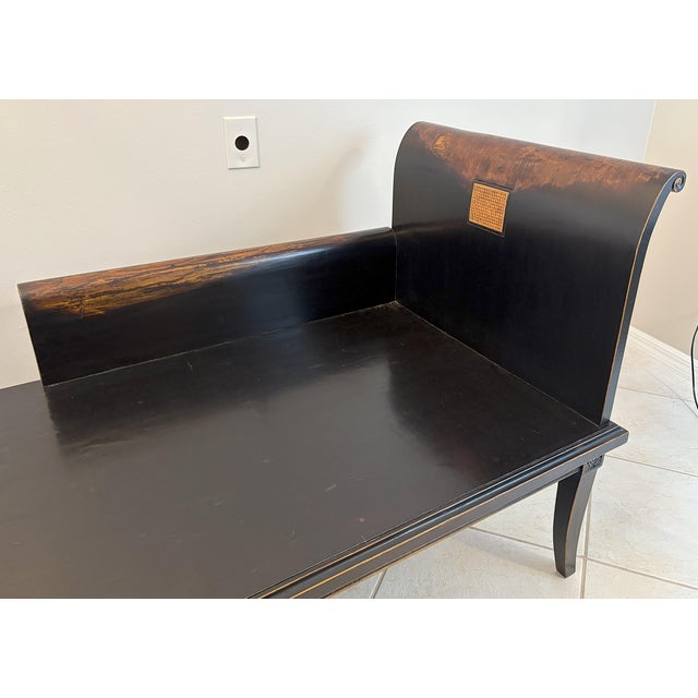 Ebony Mid 20th Century Qing Dynasty Replica Asian Hardwood Daybed With Table For Sale - Image 8 of 12