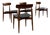 Teak and Black Leather Dining Chairs by H. W. Klein for Bramin, Denmark, 1960s, Set of 4 For Sale