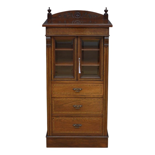 Edwardian Rosewood and Mahogany Cabinet, 1890s For Sale
