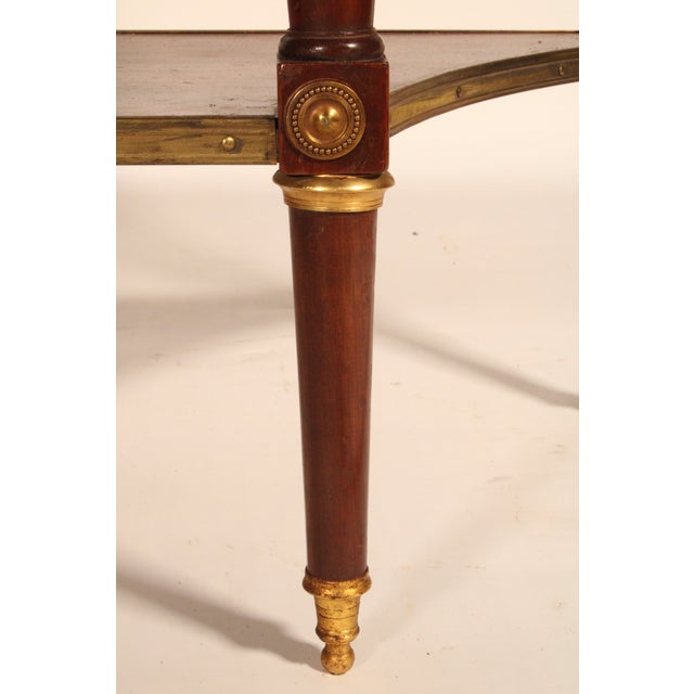 Brown Louis XVI Style Mahogany Console Desserte With Marble Top For Sale - Image 8 of 11