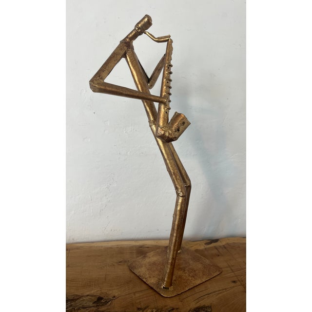 Copper Large Handcrafted Metal Folk Art Sculptures of a Jazz Band, 1960s, Set of 6 For Sale - Image 8 of 18