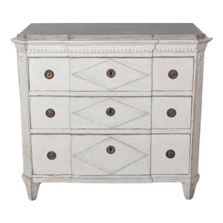 Swedish Gustavian Style Painted Chest of Drawers with Grey Top, circa 1880 For Sale