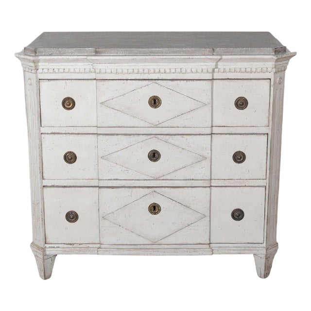 Swedish Gustavian Style Painted Chest of Drawers with Grey Top, circa 1880 For Sale