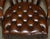 Set of Brown Leather Chesterfield Library Reading Armchairs For Sale - Image 5 of 18