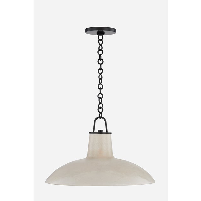 Hudson Valley Lighting Hudson Valley Lighting Pottersville 18 in. 1 Light Pendant in Distressed Bronze and Ceramic Ivory Crackle Finish For Sale - Image 4 of 6