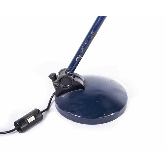 Blue table lamp is an original table design lamp realized in the 1970sry. A vintage blue colored metal lamp perfect to...