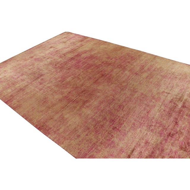 Contemporary Rug & Kilim’s Oversized Contemporary Rug in Red and Gold Striations -12'x17' For Sale - Image 3 of 7