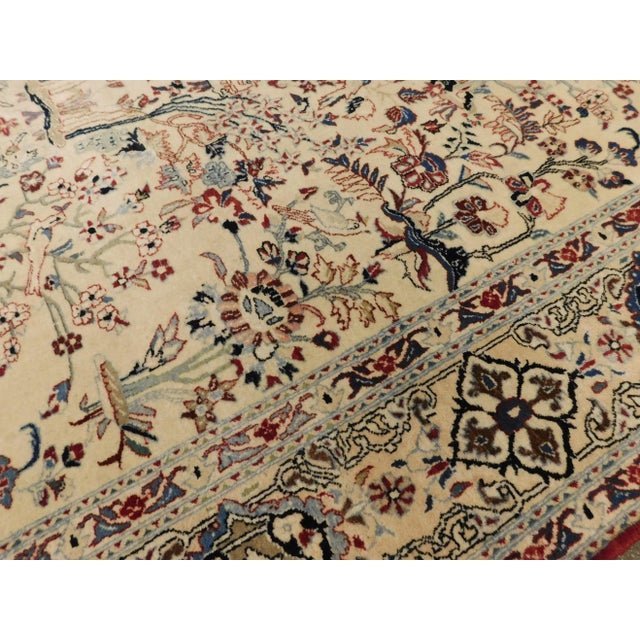 1960s Vintage Hand Knotted Persian Nain Rug - 3'10"x 5'9" For Sale In Los Angeles - Image 6 of 12