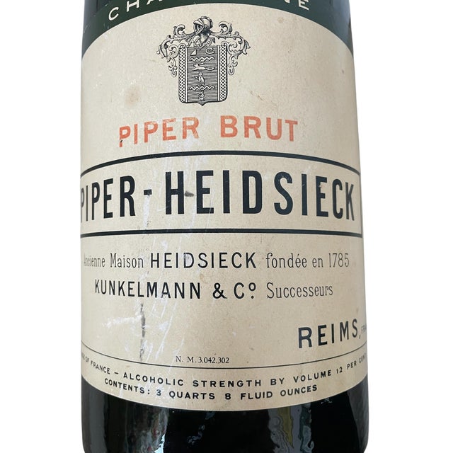 Rare Vintage Piper- Heidsieck Brut Champagne 1949 Jeroboam Sealed Store Display Bottle For Sale - Image 9 of 9