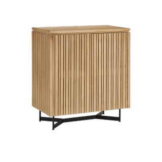 Currey & Company Indeo Washed Oak Cabinet For Sale