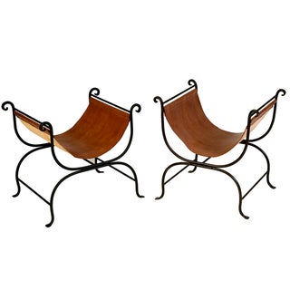 Iron Hacienda Benches - A Pair For Sale
