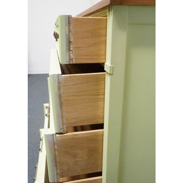 Wood Bassett Furniture Ticino Collection Cream Painted 36" Chest of Drawers W. Solid Cherry Top 238-96-251 For Sale - Image 7 of 13