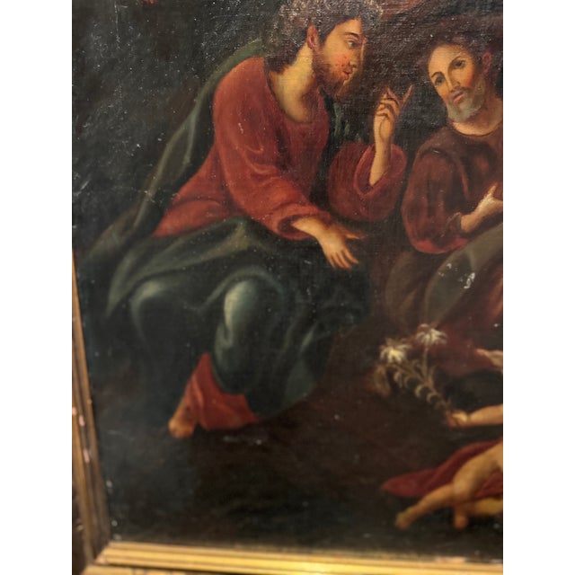 19th Century 19th Century Spanish Colonial School “Death of Saint Joseph” Religious Oil Painting For Sale - Image 5 of 8