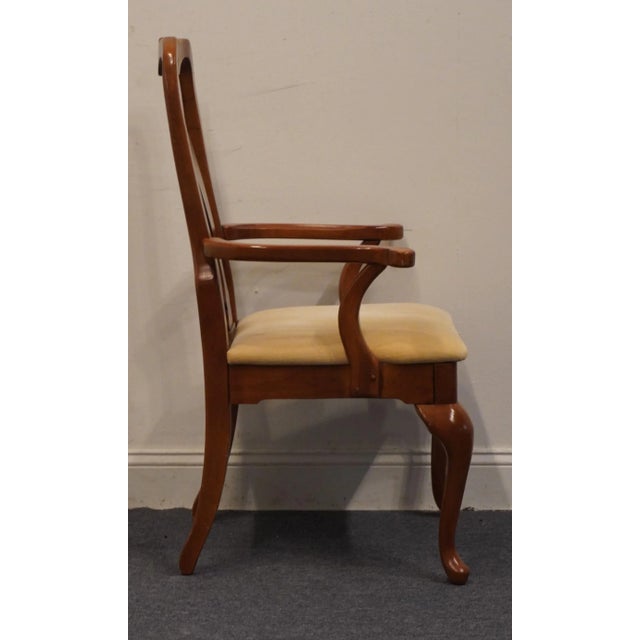 American Drew Solid Cherry Traditional Queen Anne Style Dining Arm Chair For Sale In Kansas City - Image 6 of 10