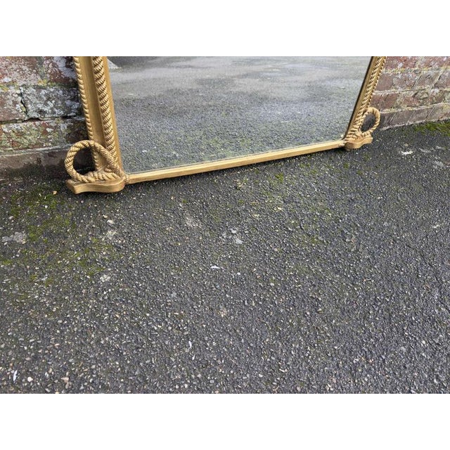 Antique English Arched Top Gilt Overmantle Mirror, 1800s For Sale - Image 4 of 7