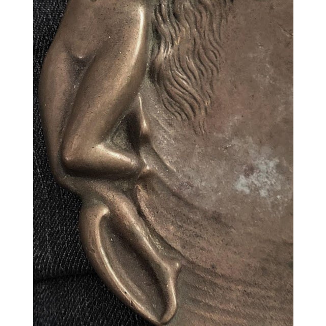 1900 - 1909 French Art Nouveau Signed a.j. Vaast Bronze Nymph Catchall Dish For Sale - Image 5 of 9