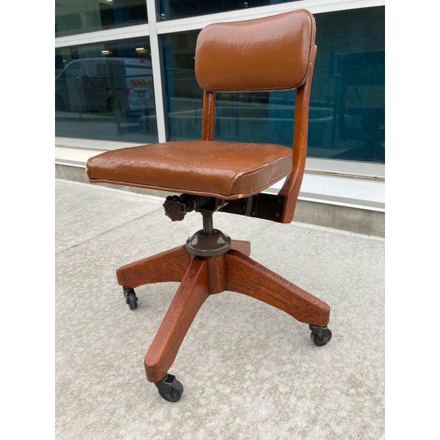Early 20th Century Gunlocke Style Swivel-Tilt Desk Chair From B. L. Marble Chair Co. For Sale - Image 13 of 13