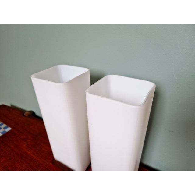 Teak and Satin White Opaline Wall Lights by Louis Kalff for Philips, 1960s, Set of 2 For Sale - Image 13 of 17