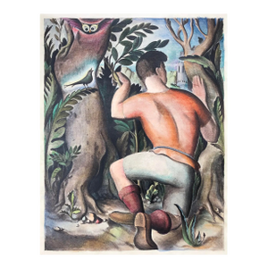 1940s Richard Earle Grimm's Fairy Tales Illustration Painting