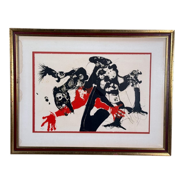 Mid Century Abstract Expressionist Paul Rebeyrolle Lithograph Limited Edition 35 of 50 For Sale