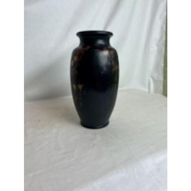1920s Black and Metallic Vase With Birds and Flowers For Sale - Image 4 of 12