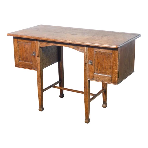 Oak Desk with Compartments, Early 1900s For Sale