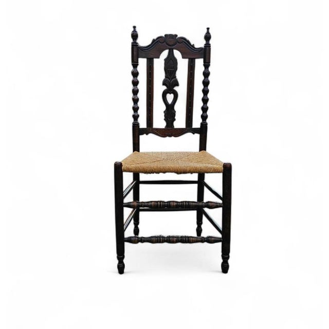 Ornate Wood Bobbin Wicker Dining Chairs, Set of 6 For Sale - Image 6 of 18